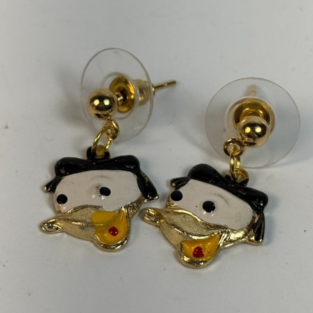 Earring Vintage Donald Duck Charms‎ Made in Japan Novelty Kidcore
